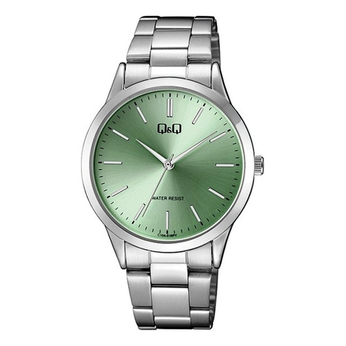 Reloj Q&q Mujer Pulsera Plateado Acero Color del fondo Verde C10A-018