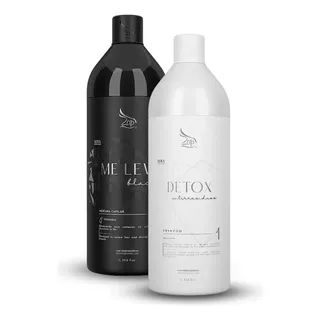 Zap Tratamento Máscara Progressiva Me Leva Black Hidratação Brilho Restauração + Shampoo Detox Antiressíduos 1 L