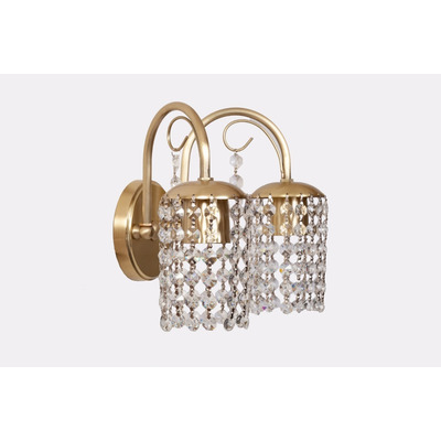 Aplique Lyon 2 Luces Cairel Deco Cristal Dorado Apto Led