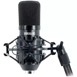 Microfone Condensador Xrl Vokal Sv80x Gravação Live Podcast Cor Preto