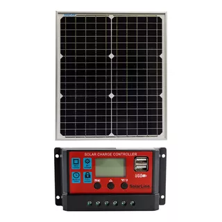Panel Solar 20w + Regulador 10a P/ Iluminación Casa Rural