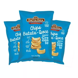 3 Chips Batata Doce Vegano Sem Glúten Dacolônia