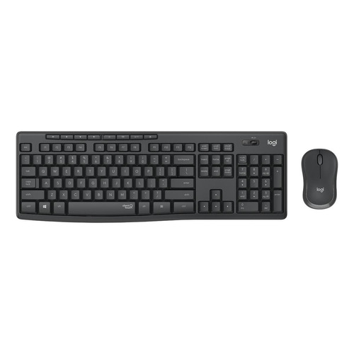 Kit de teclado y mouse inalámbrico Logitech MK295 Español de color negro