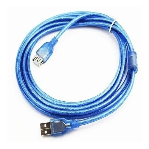 Cable Alargue Usb 2.0 Mallado 3 Metros Macho A Hembra Color Azul
