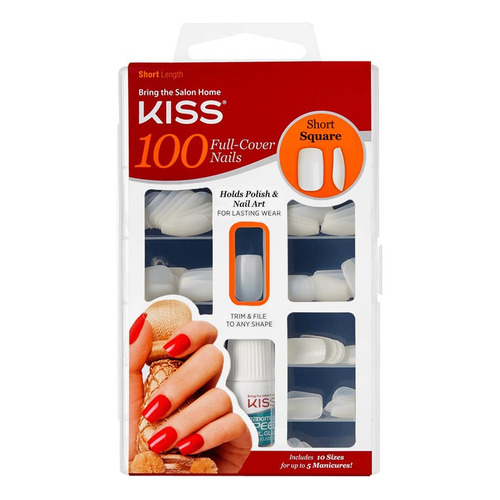 Tips Para Uñas Kiss 100 Cuadradas Y Con Pegamento