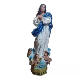 Virgen De La Inmaculada Concepción, Fig De Resina, 85x35x24