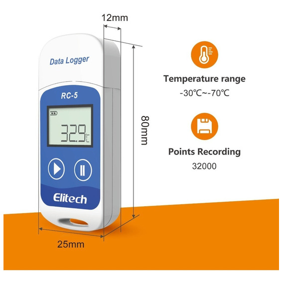 Datalogger Elitech Rc-5 Usb Temperatura Termómetro 