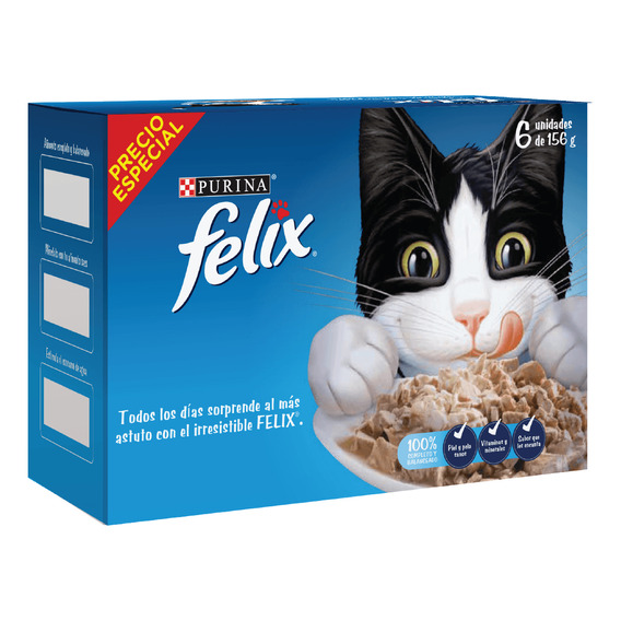 Alimento Húmedo Gato Felix Latas Pague 5 Lleve 6 165 Gr