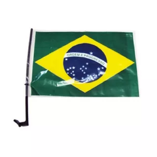 100 Unidades Haste De Bandeirinha + Bandeira Do Brasil
