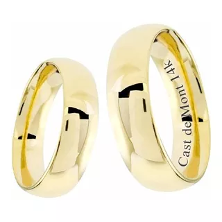 Argollas De Matrimonio 6mm Confort Par! Anillos Boda Lisa14k