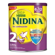 Leche De Fórmula En Polvo  Nestlé Nidina 2  En Lata  6 Unidades De 800g - 6  A 12 Meses