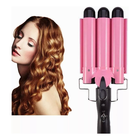 Waflera Triple Rizadora De Cabello Ondas Playeras Agua 22mm