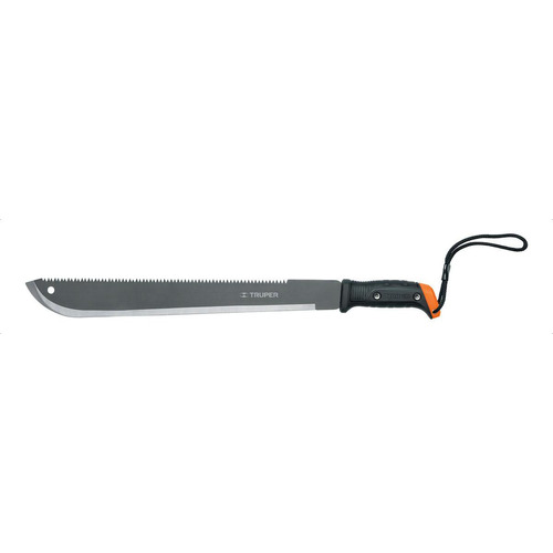 Machete doble filo 18", con correa, funda de cartón, Truper 15893