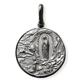 Medalla Plata 925 Virgen De Lourdes Aparición #331