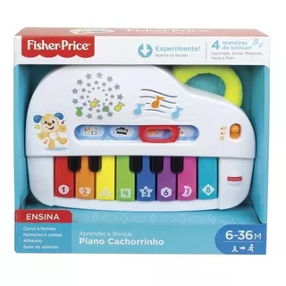 Piano Fisher Price Puppy - Aprende Y Toca En Color Blanco