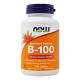 Now Foods Vitamina B-100, 100 Tabs Sfn Sabor Sin Sabor