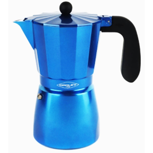 Hermosa Cafetera Italiana Blue Inducción Oroley 9 Tazas Color Azul