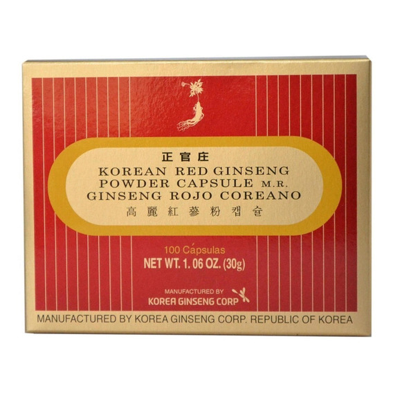 Energizante - Ginseng Rojo Koreano X 100 Capsulas