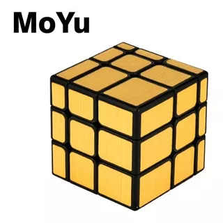 Cubo Mágico Mirror Blocks De 3 X 3 X 3 Pulgadas, Moyu Meilong, Color Del Marco: Dorado