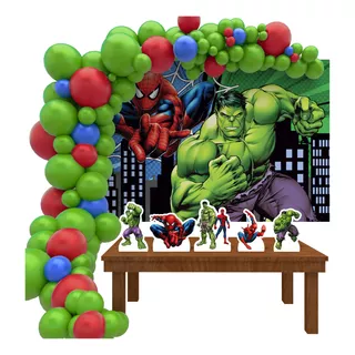 Painel De Festa Decoração Homem Aranha E Hulk M