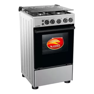 Cocina Gas James C 510 Mit 4 Hornallas Termocupla Seguridad Color Plateado