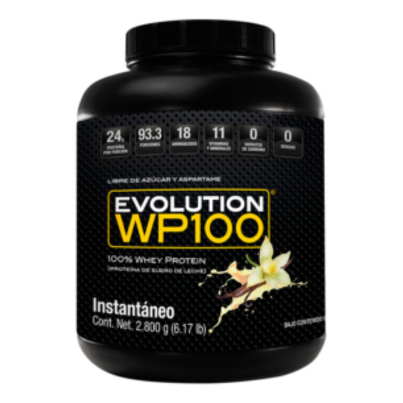 Suplemento en polvo Evolution  WP100 proteínas sabor vainilla en pote de 2.8kg