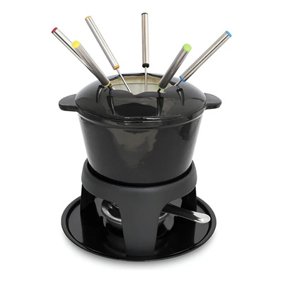 Fondue Hierro Sakura 6 Ten. Mechero 16.5 Cm Negro Ss607/n P