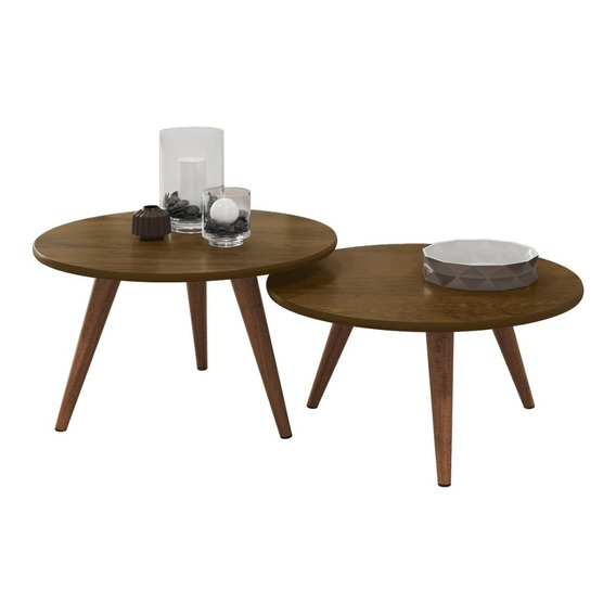 Mesa Ratona Doble Mesita De Centro Con Patas Living Comedor 