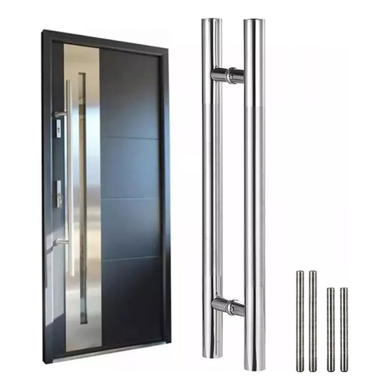 Jaladera Acero Inoxidable Tipo H Puerta Cristal 100cm-satín