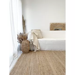 Alfombra De Yute 100% Natural Con Algodon 90x150