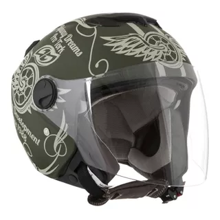 Capacete Para Moto  Aberto Pro Tork New Atomic  Highway Dreams  Verde-fosco Highway Dreams Tamanho 58 