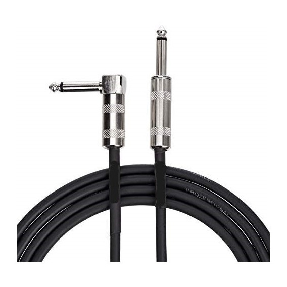 Cable De Guitarra Curvo Conectores Metalicos 3mts