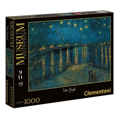 Rompecabezas Clementoni Museum Collection Van Gogh  - Notte Stellata sul Rodano 39344 de 1000 piezas