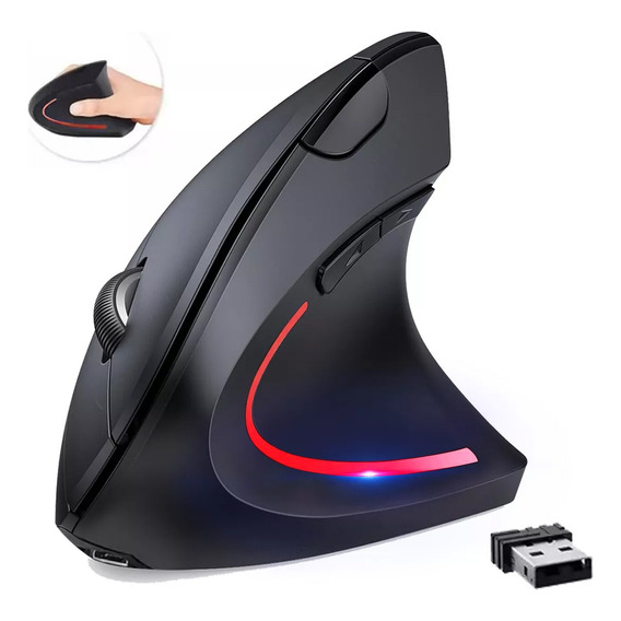 Mouse Vertical Inalámbrico Ergonómico Recargable 3 Dpi