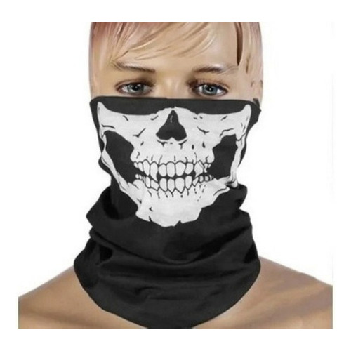 Mascara Calavera Para Ciclistas Motociclistas Frio Proteccio Color Negro Diseño de la tela Skull Talla uni