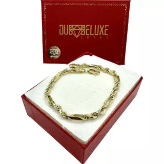 Pulsera De Hombre Torzal Figaro 4mm Oro 10k Duodeluxejoyas®