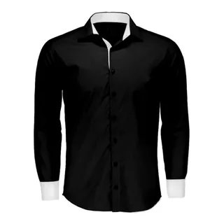  Kit Com 2 Camisas Social Masculina Slim - P Ao Gg