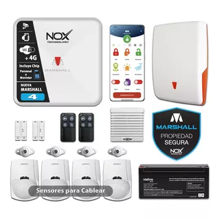 Kit Alarma Marshall 4 4g Wifi Infinit Gprs Chip Para Cablear