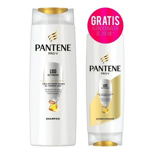  Pantene Shampoo 400ml + Aco 200ml Liso Extremo