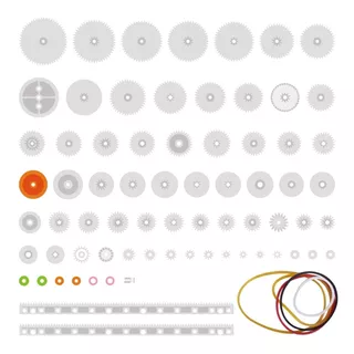 Kit 75 Engrenagens Plásticas Polias Correias P/ Robotica