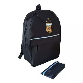 Mochila Escolar Afa Reforzada + Portalápiz Regalo Argentina