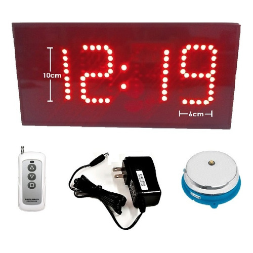 Reloj de pared digital Alight RD-10R-CCH con diseño moderno de forma cuadrada de 18cm x 36cm  negro