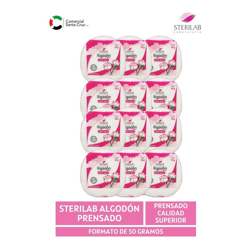 Sterilab Algodón Pima Peruano Prensado 50 Grs. X12un Csc