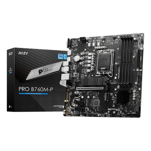 Motherboard Msi Pro B760m-p Intel Lga1700 Ddr5 Matx Color Negro
