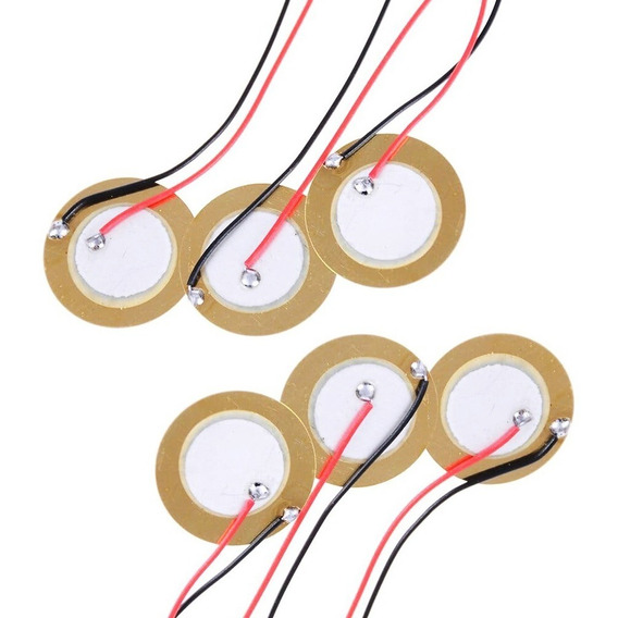 6 Piezas Sensor Piezoelectrico Buzzer 20mm 27mm 35mm Arduino