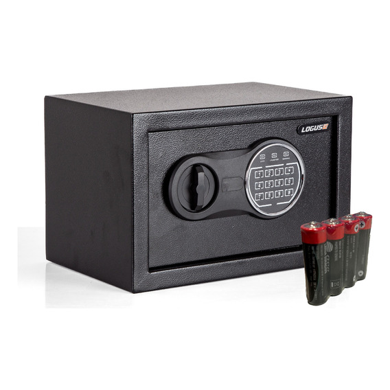 Caja Fuerte Seguridad Digital Logus 31x20x20cm + 4 Pilas Color Negro