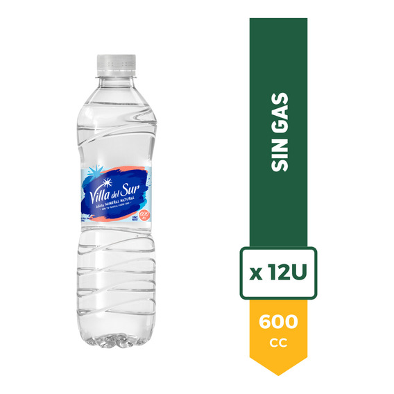 Agua Mineral Villa Del Sur 600ml Sin Gas La Barra Pack X12