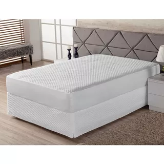 Capa Protetora Colchão Cama Casal Queen Anti Suor Antixixi Cor Branco Desenho Do Tecido Matelado