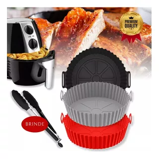 Air Fry Air Fryer Airfryer Micro-ondas Microondas Forno C/ Alça Cesta Fritadeira Bandeja Reutilizável Cozinha