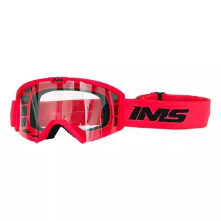 Oculos Ims Pro Antiembaçante Transparente Motocross Trilha Cor Da Armação Vermelho